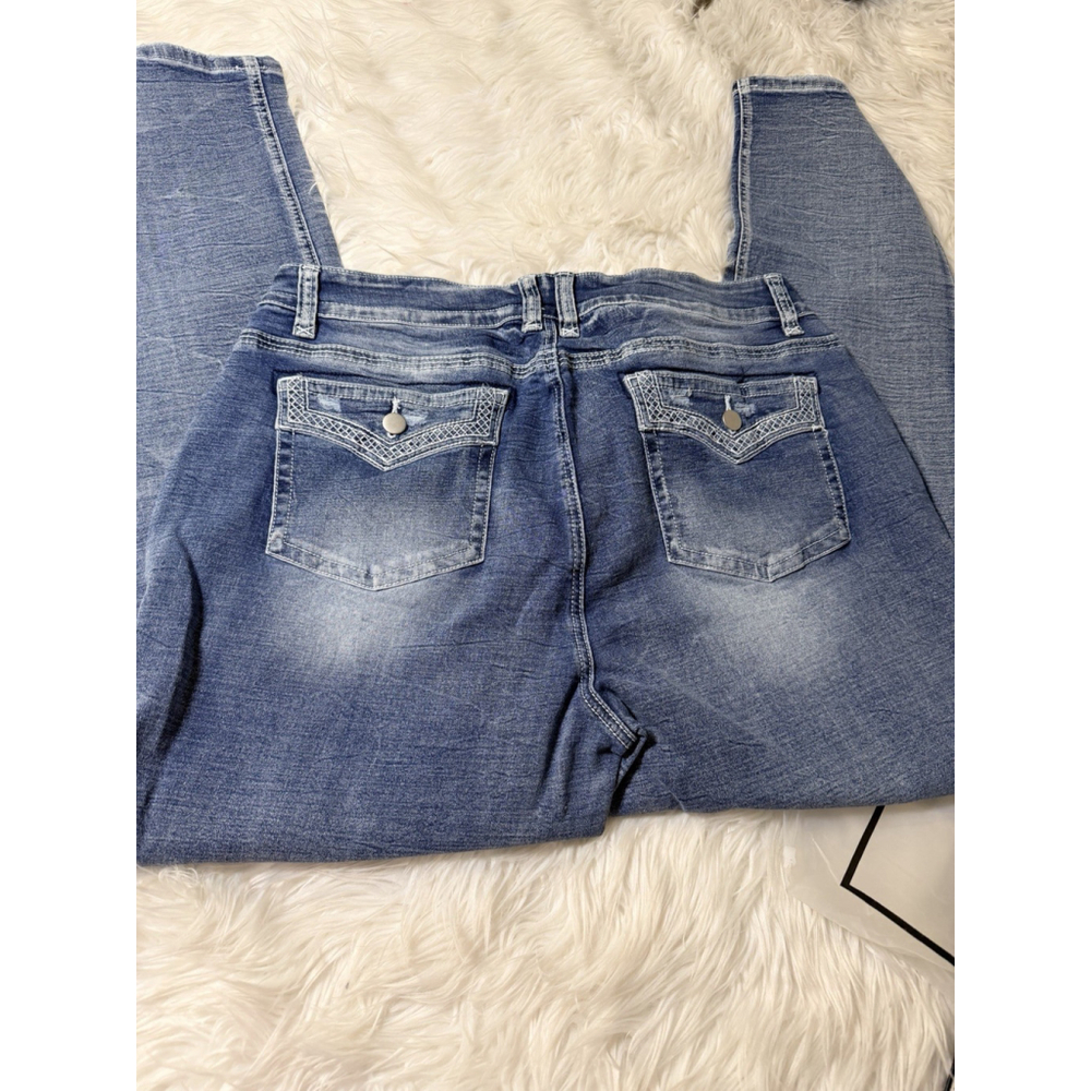 Flamingals Boot Cut Jeans for Women Trendy Stretch Jeans Butt Lifting Tummy Cont - Picture 4 of 14